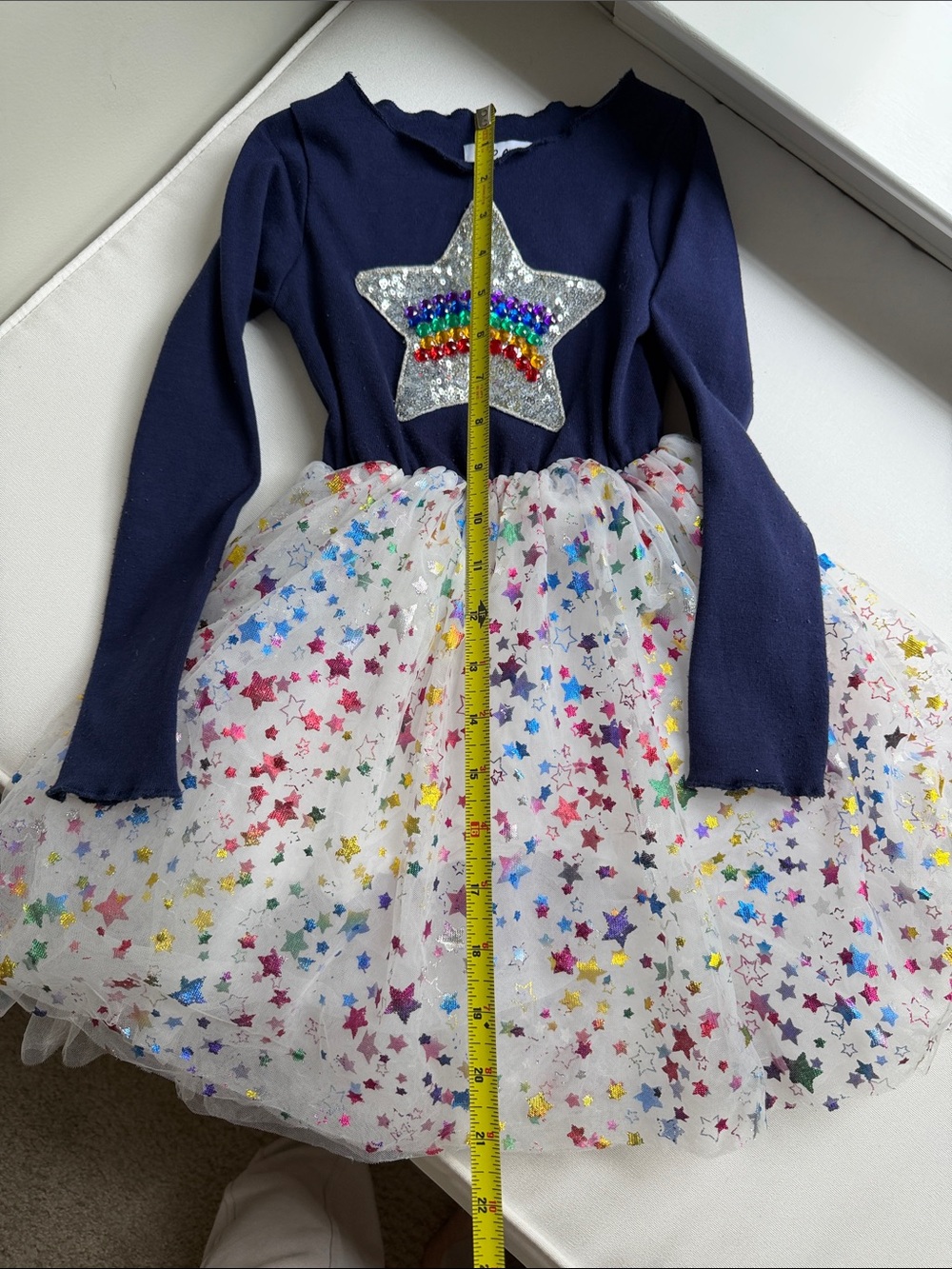 Lola + The Boys Navy Top with Sequin Star & Rainbow Beading 4 - Picture 7 of 7
